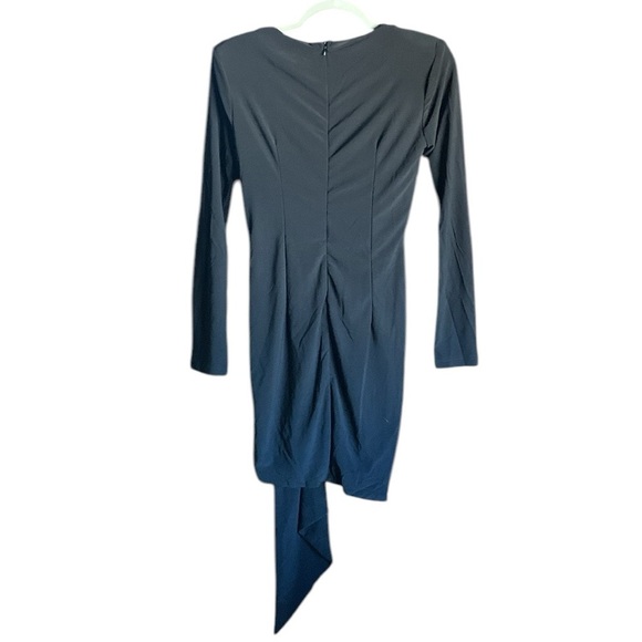 New Lulus womens Marley Dress Black Ruched Long Sleeve size small dark fairy - Picture 8 of 10
